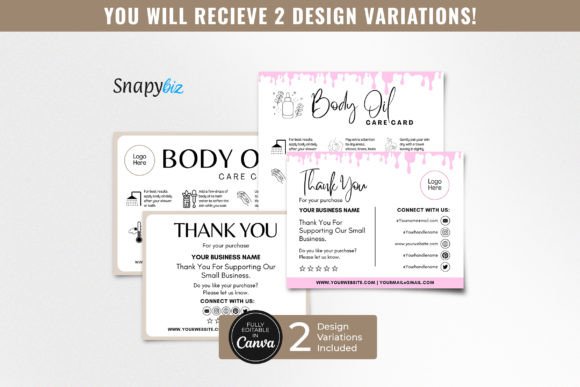 Elevate Your Brand with a Printable Digital Body Oil Care Card