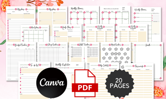 Floral Canva Planner Template: Your 20-Page Blueprint
