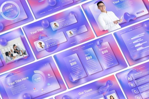 Glass Morph Powerpoint Template: Futuristic Design for Modern Professionals