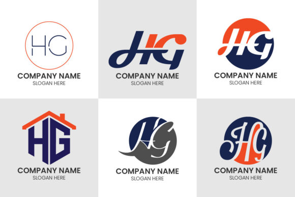Initial Letter H G Logo Set: A Creative Monogram for Modern Brands
