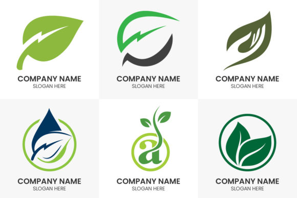Leaf Logo Design Icon Set: Green Leaf Vector Collection