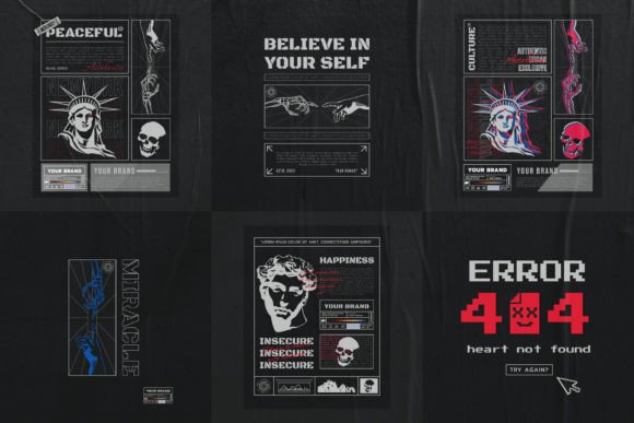 T-Shirt Streetwear: 6 Editable Prints for Your Brand